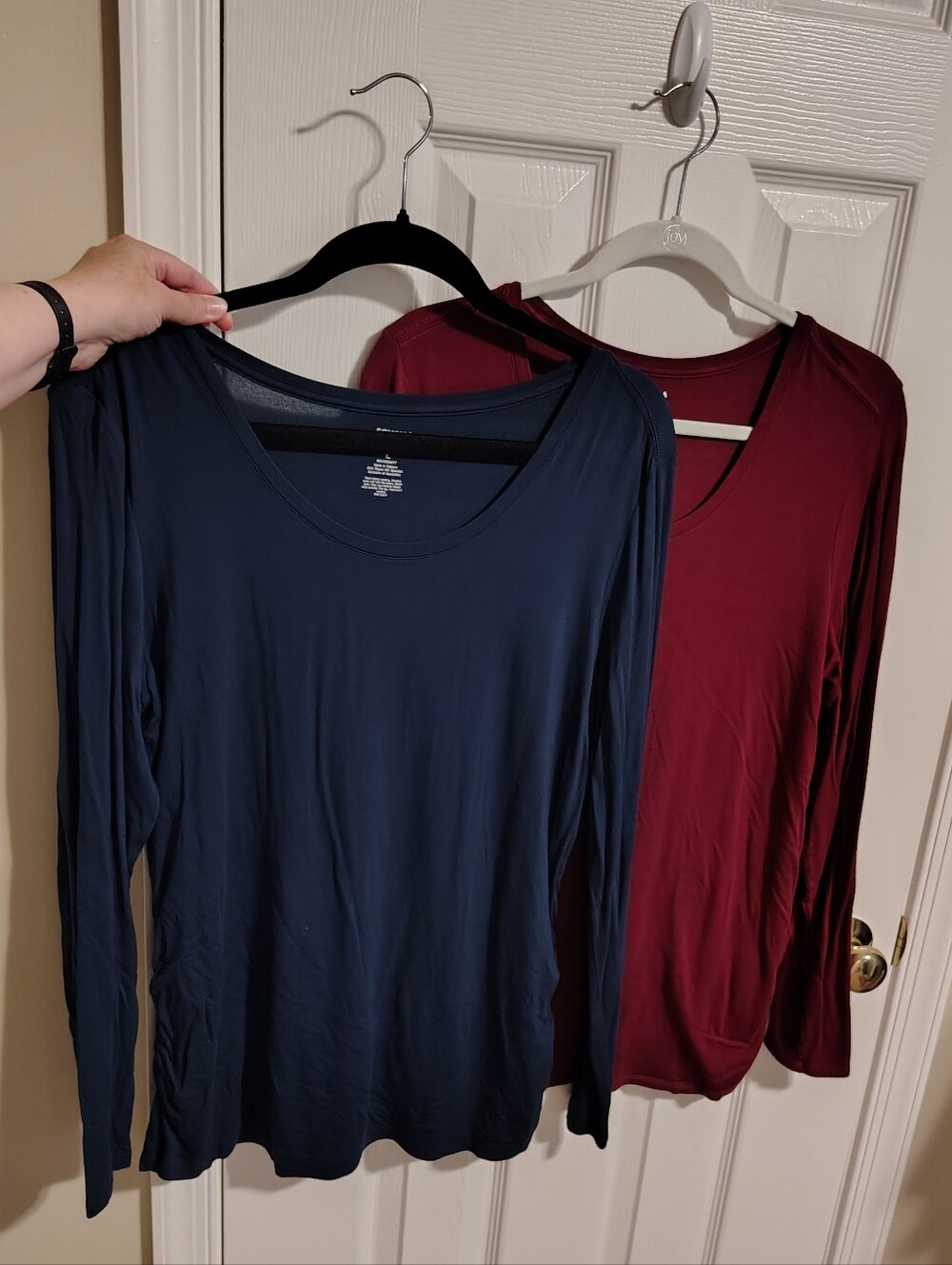 Set Of 3 Long Sleeve Sonoma Maternity Tops, Large. Navy, Grey And Berry - Picture 3 of 8